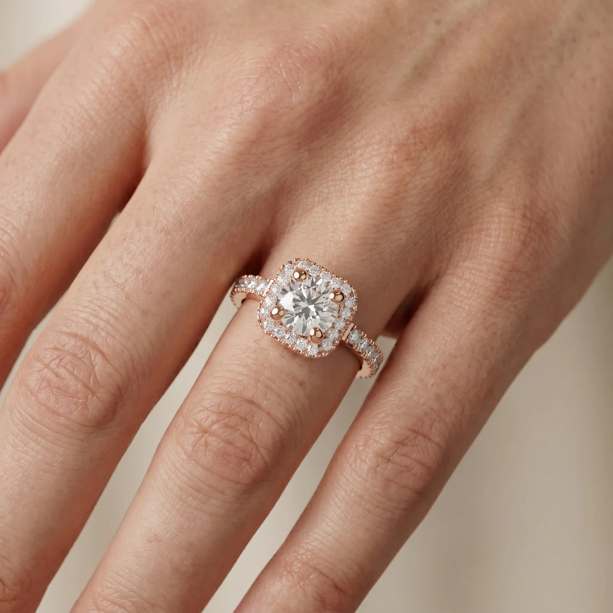 Stella Halo Round Diamond Engagement Ring