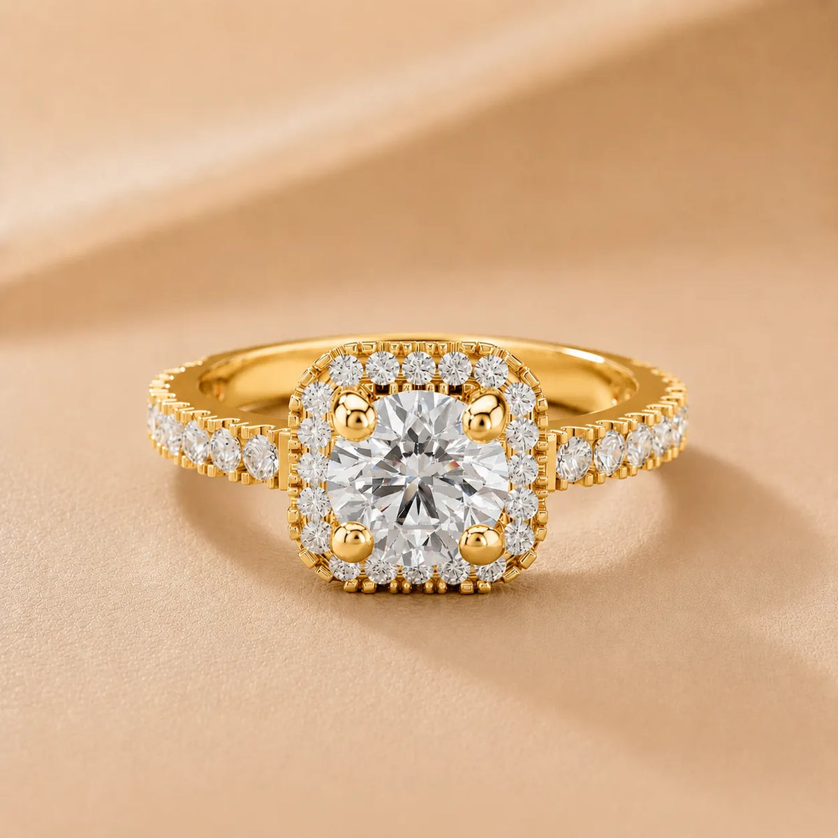 Stella Halo Round Diamond Engagement Ring