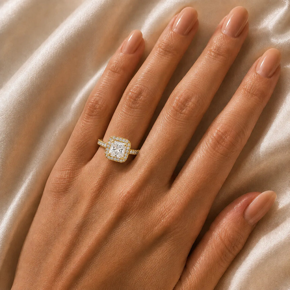 Stella Halo Diamond Engagement Ring