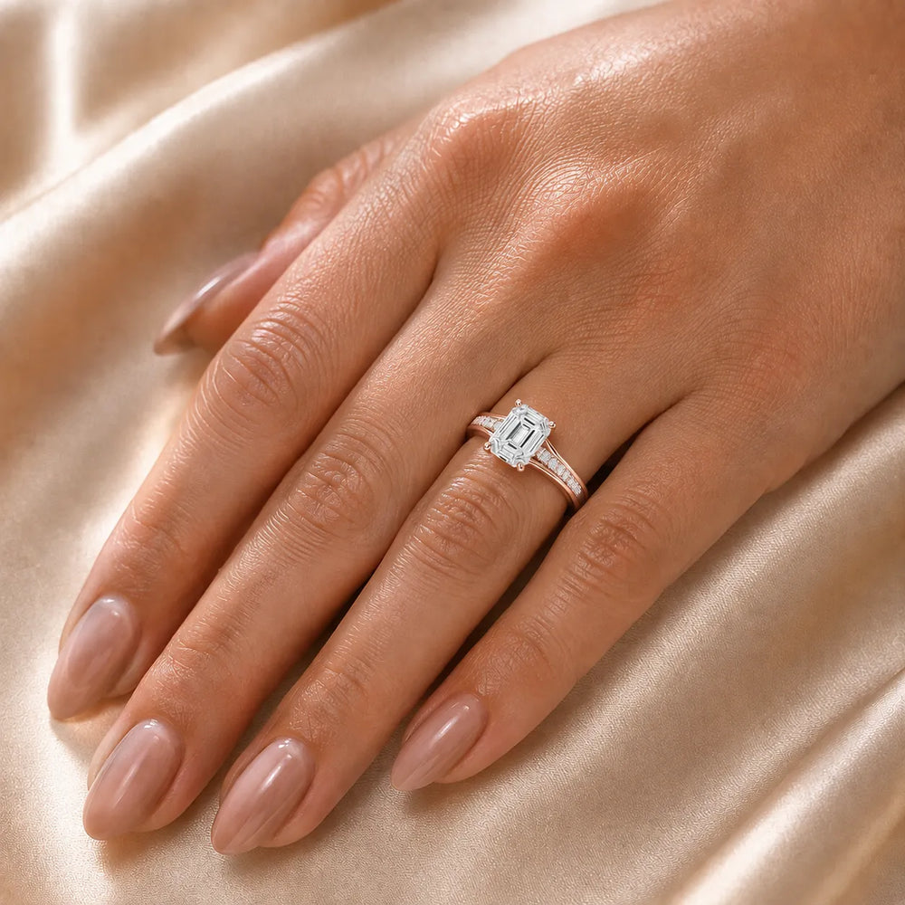 Step-Cut Harmony Radiance Halo Ring