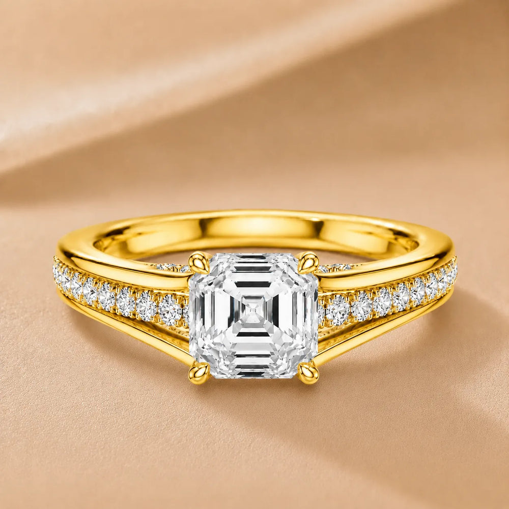 Step-Cut Harmony Radiance Halo Ring