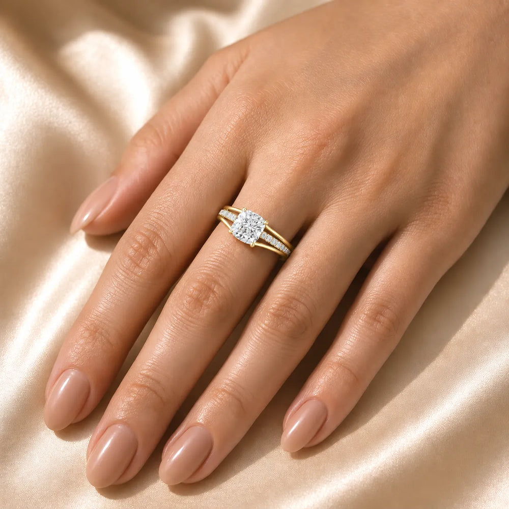 Step-Cut Harmony Radiance Halo Ring