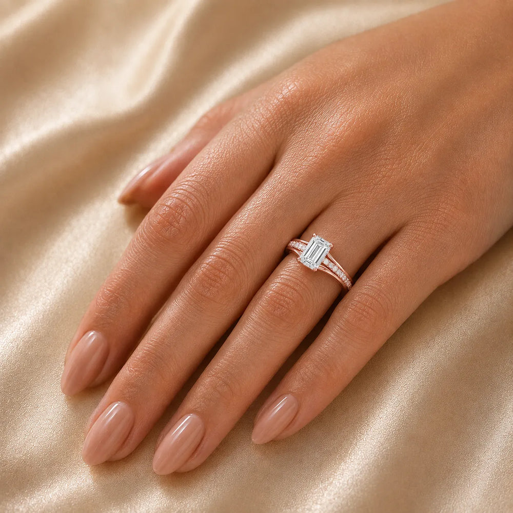 Step-Cut Harmony Radiance Halo Ring
