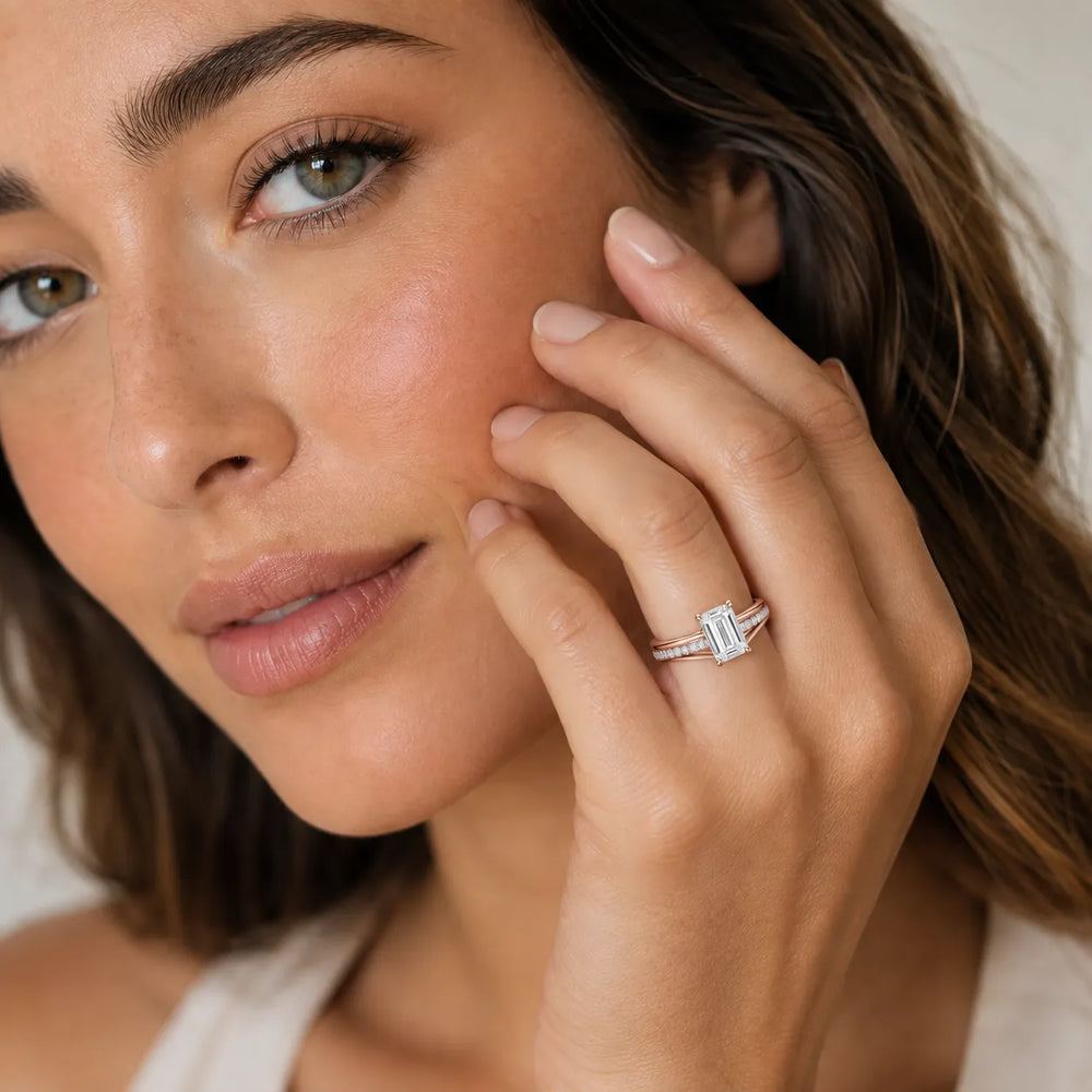 Step-Cut Harmony Radiance Halo Ring