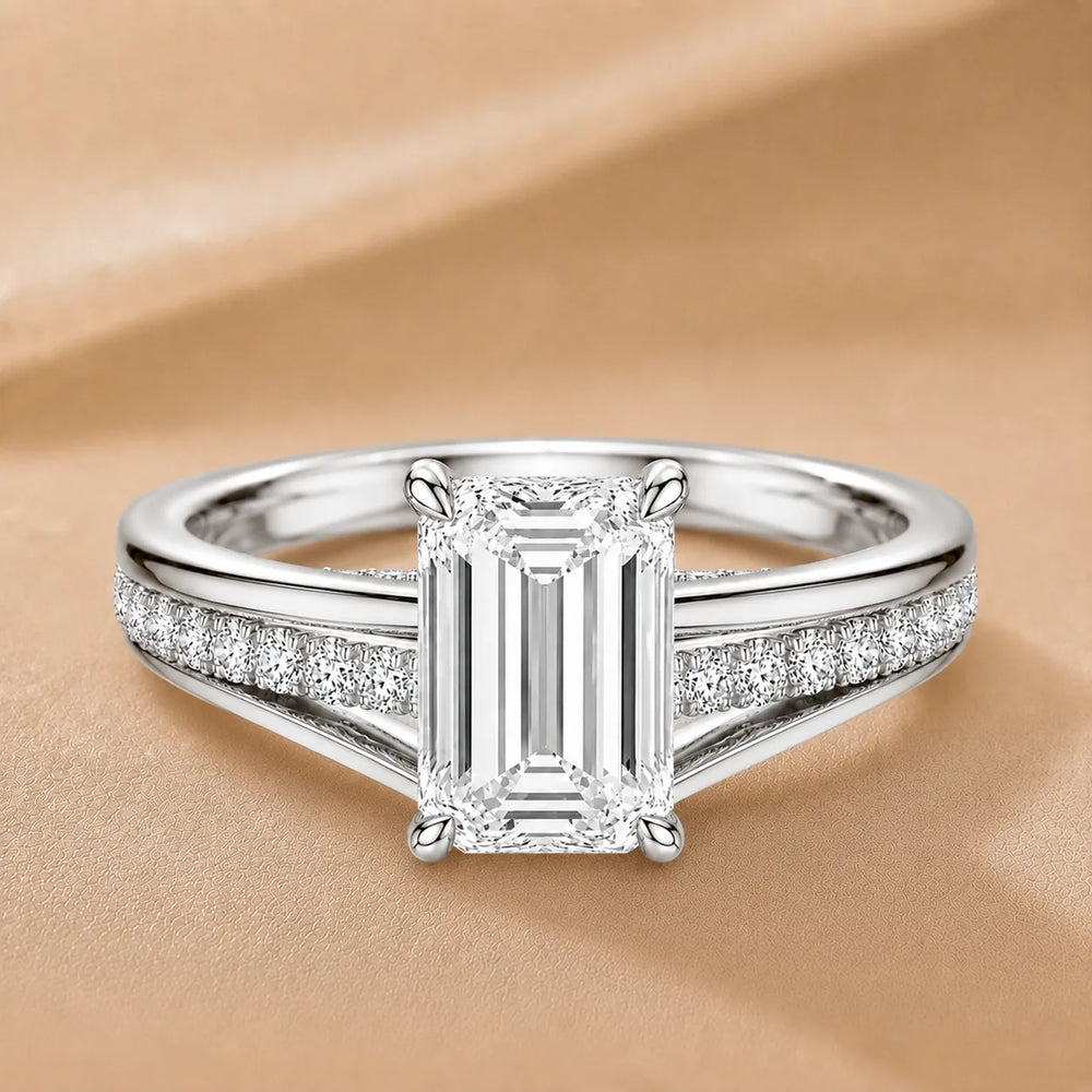 Step-Cut Harmony Radiance Halo Ring