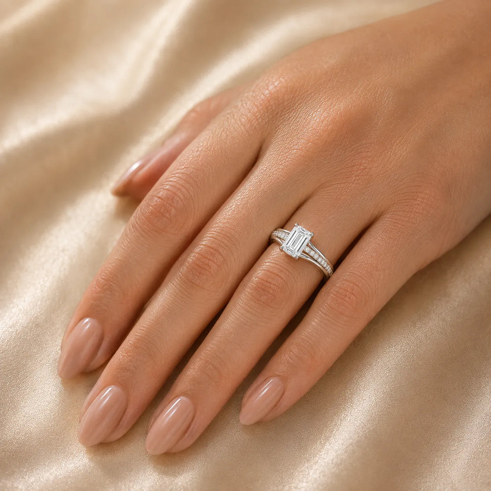 Step-Cut Harmony Radiance Halo Ring