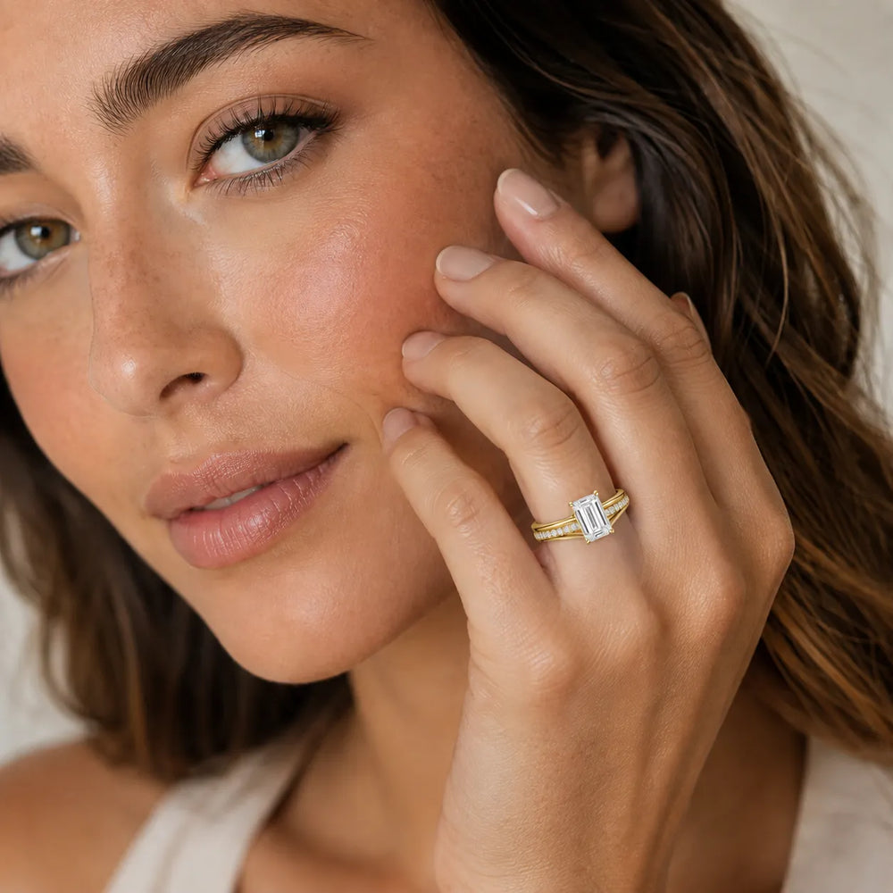 Step-Cut Harmony Radiance Halo Ring