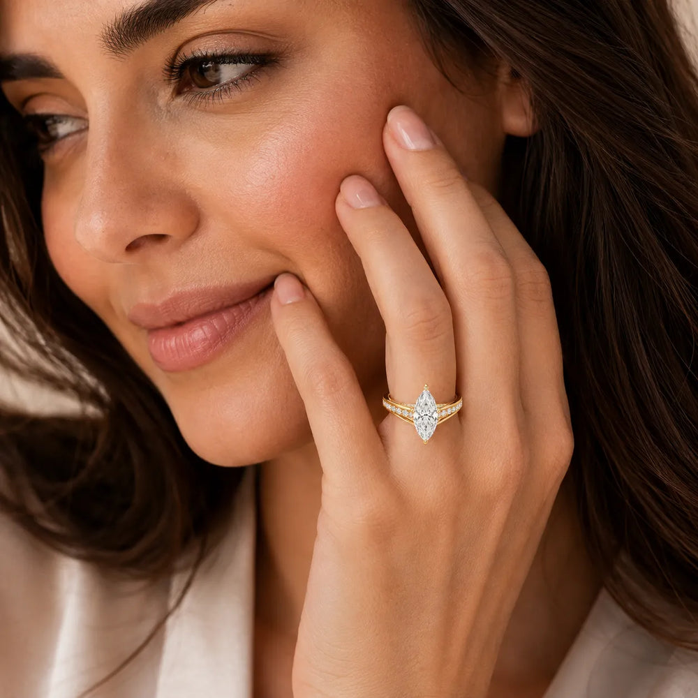 Step-Cut Harmony Radiance Halo Ring