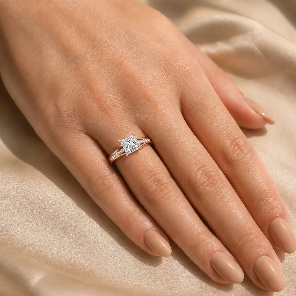 Step-Cut Harmony Radiance Halo Ring
