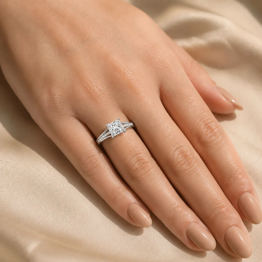 Step-Cut Harmony Radiance Halo Ring