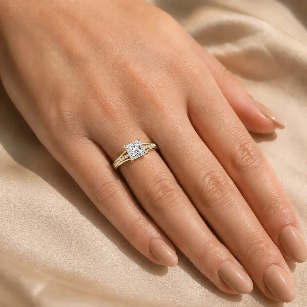 Step-Cut Harmony Radiance Halo Ring