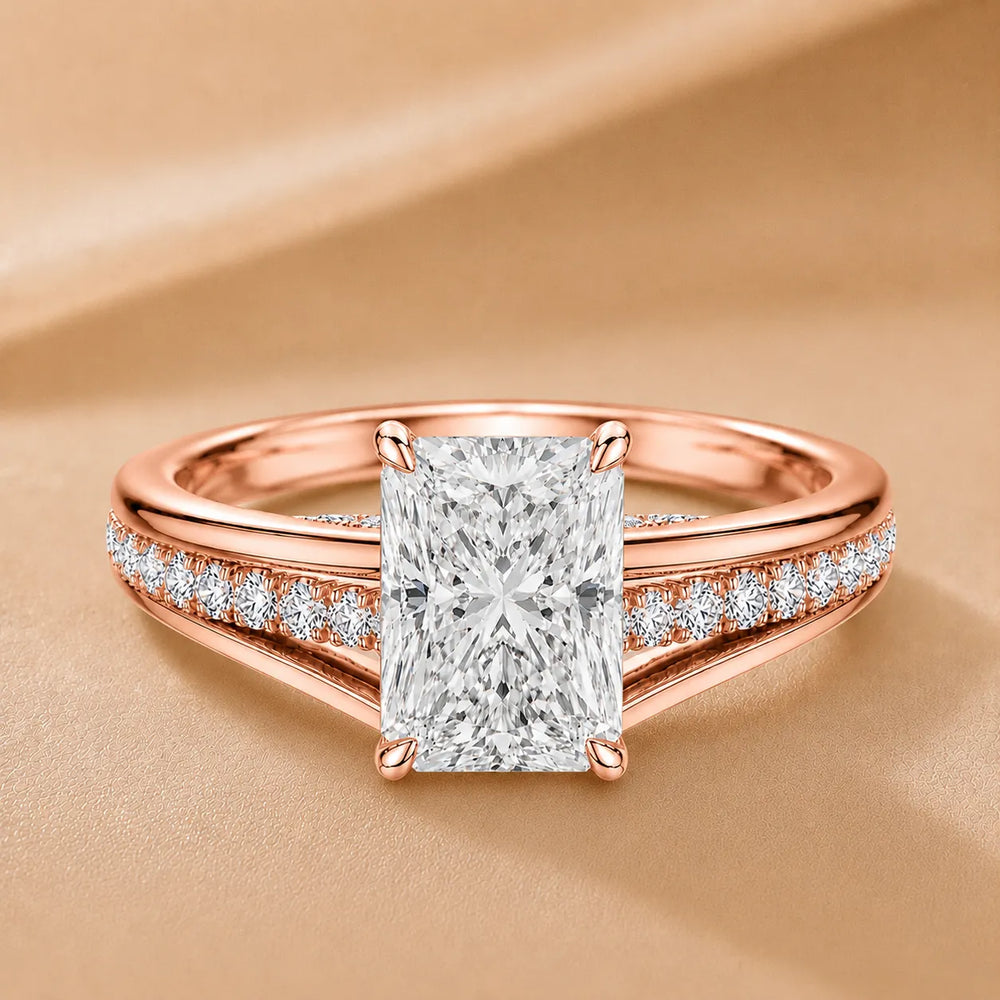 Step-Cut Harmony Radiance Halo Ring