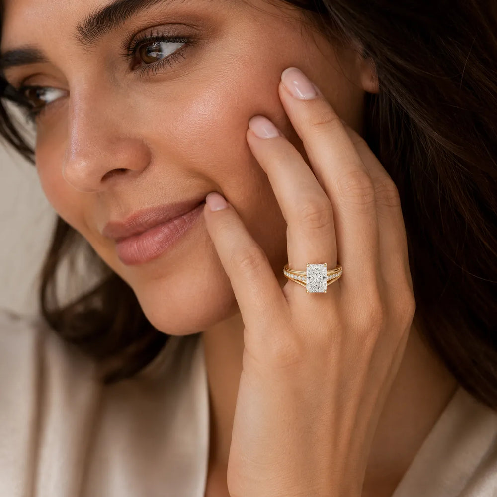Step-Cut Harmony Radiance Halo Ring