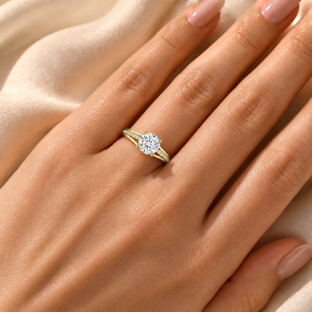 Step-Cut Harmony Radiance Halo Ring