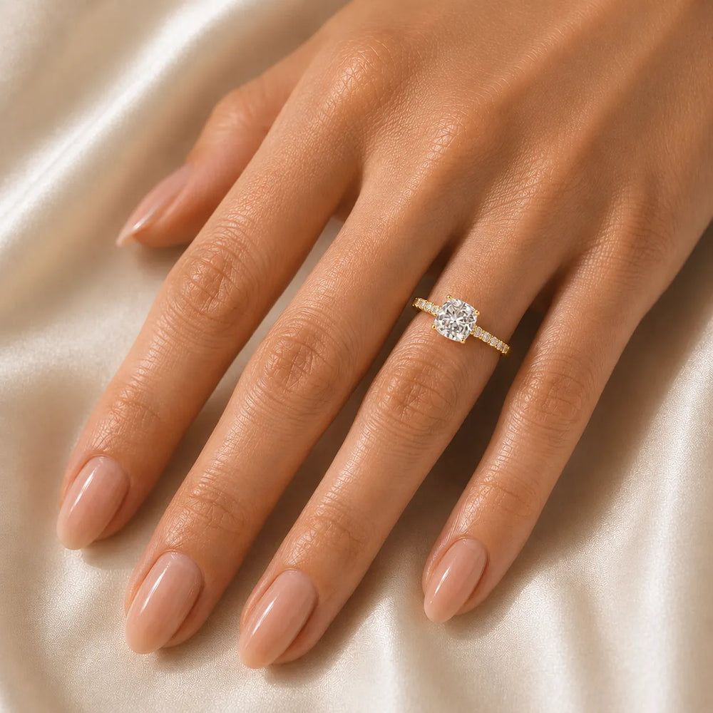 Elegant Solitaire Ring with Accent Stone