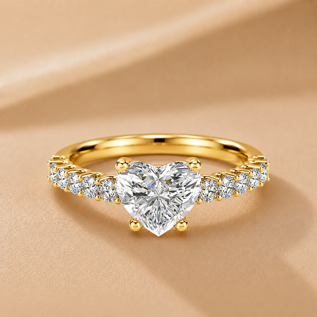 Elegant Solitaire Ring with Accent Stone