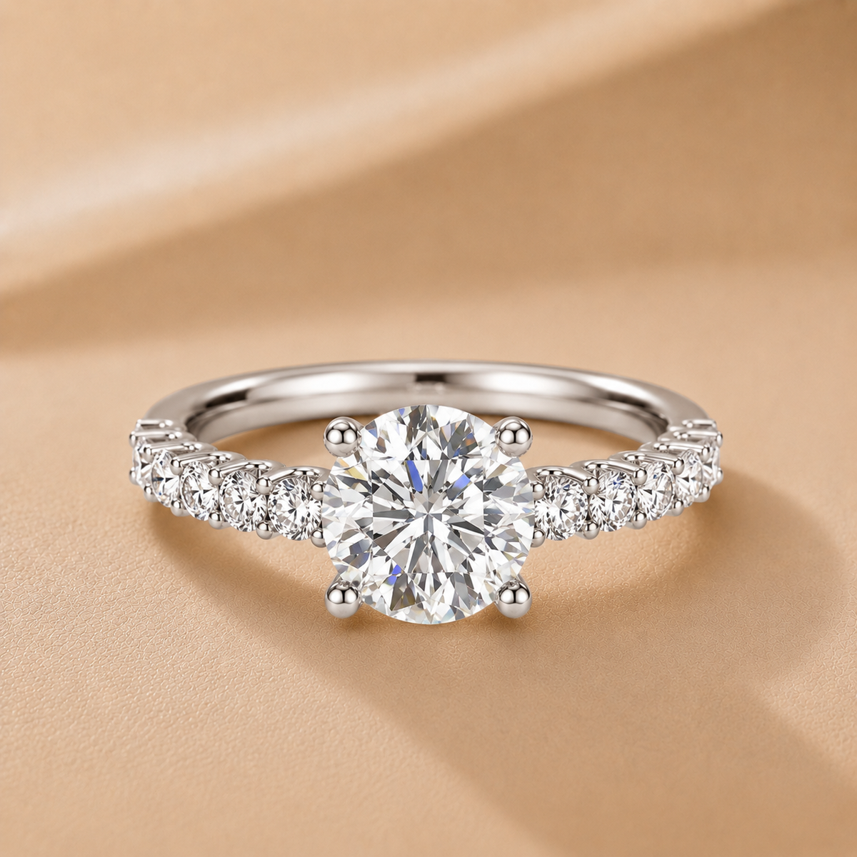 Elegant Solitaire Ring with Accent Stone