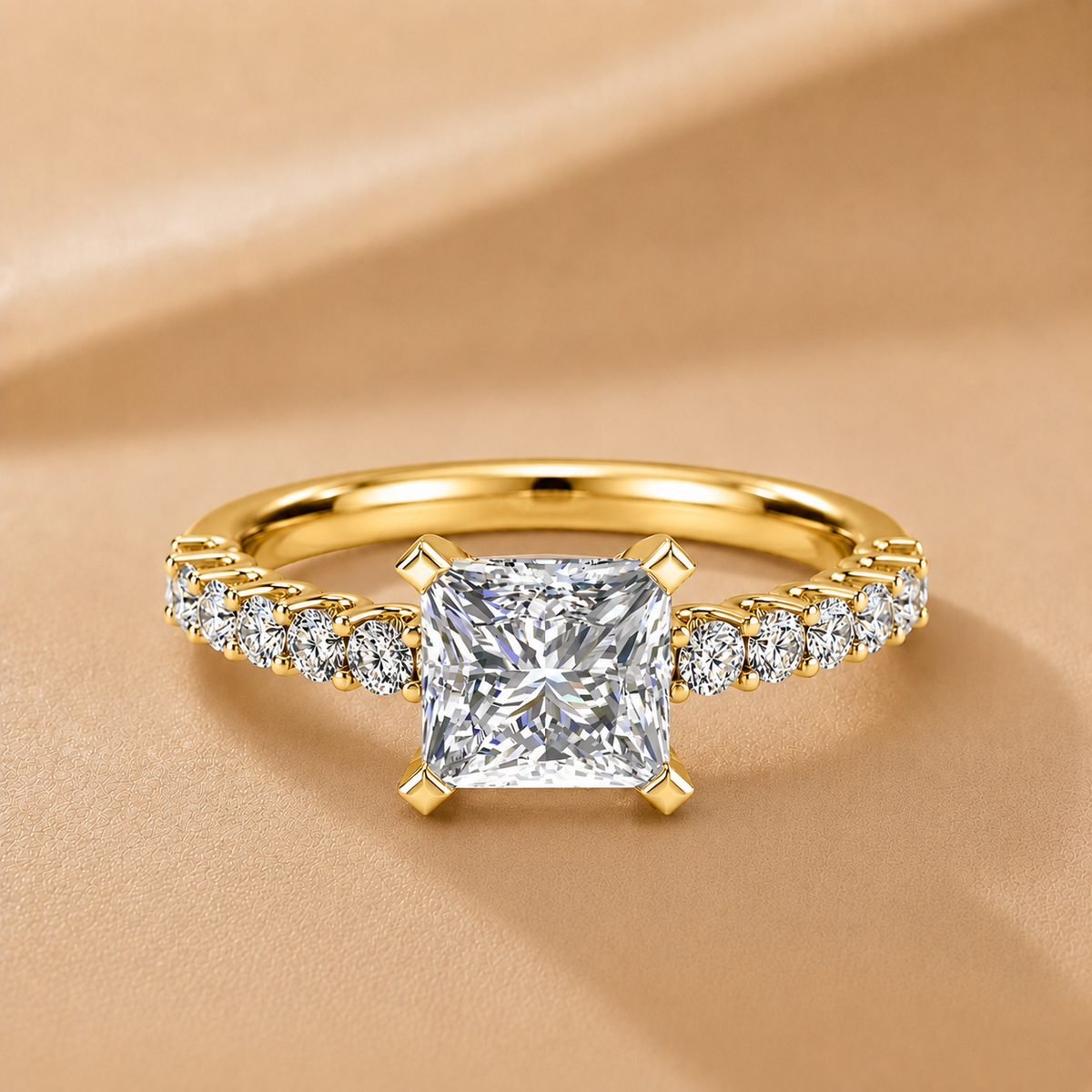Elegant Solitaire Ring with Accent Stone