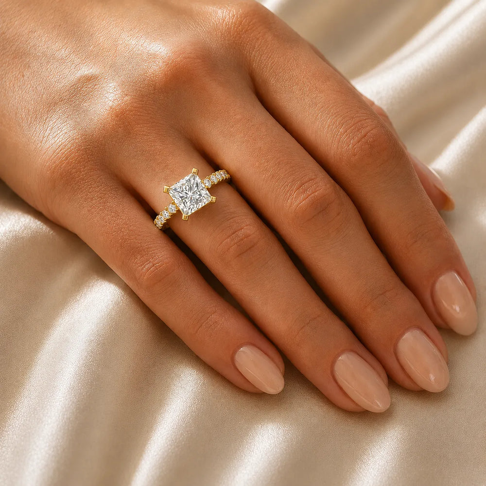 Elegant Solitaire Ring with Accent Stone
