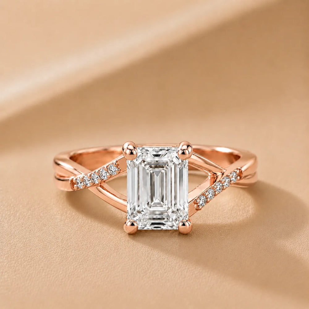 Veronica Twist Side Stone Oval Diamond Engagement Ring