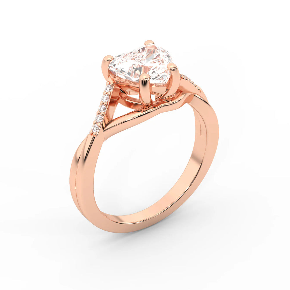 Veronica Twist Side Stone Oval Diamond Engagement Ring