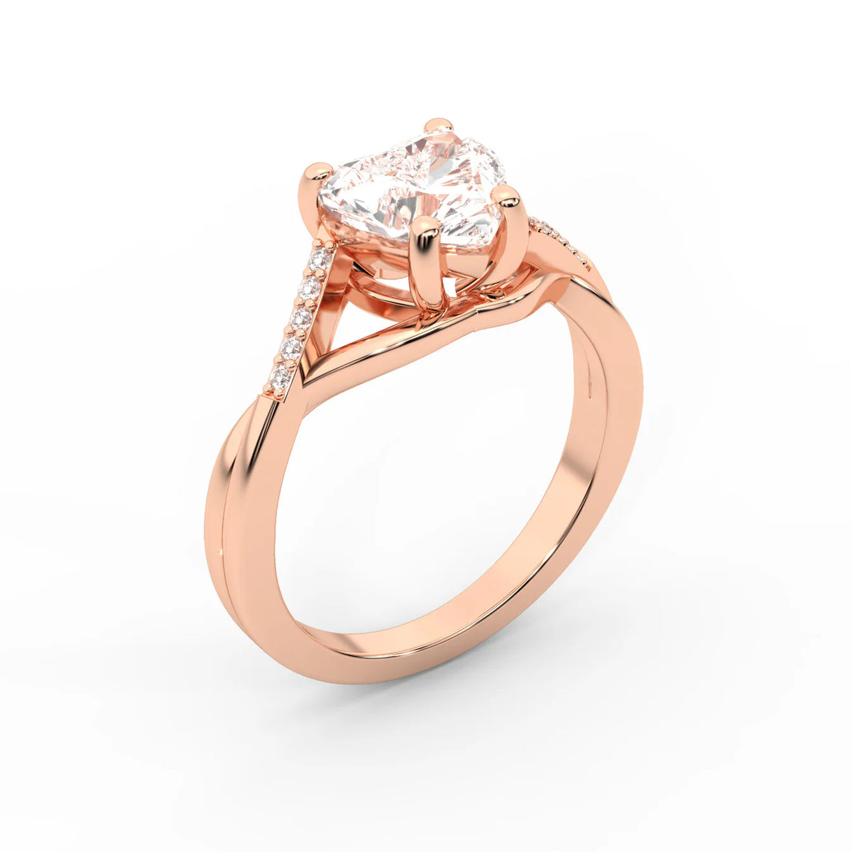 Veronica Twist Side Stone Oval Diamond Engagement Ring