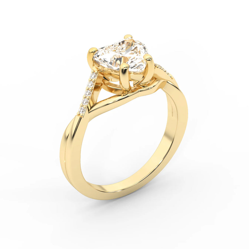 Veronica Twist Side Stone Oval Diamond Engagement Ring