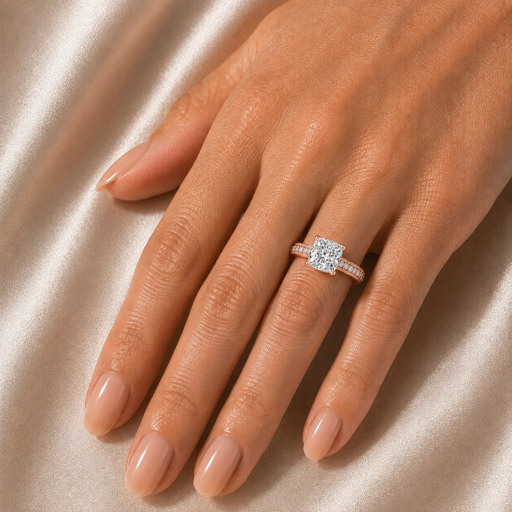 Vintage-Inspired Solitaire Ring with Accent Stones