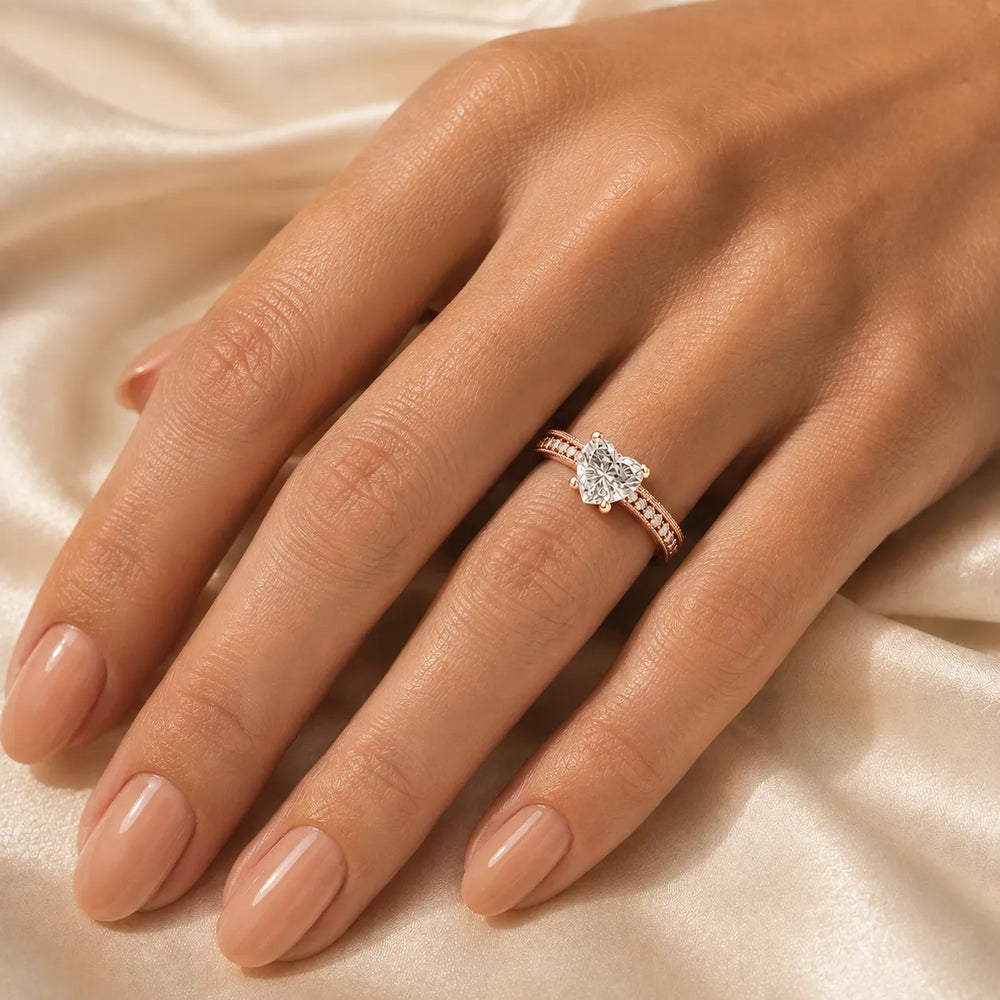 Vintage-Inspired Solitaire Ring with Accent Stones