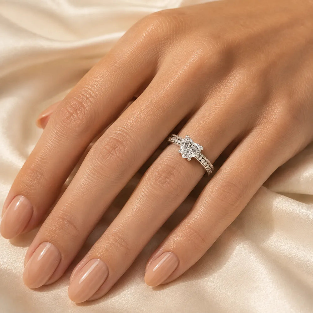 Vintage-Inspired Solitaire Ring with Accent Stones