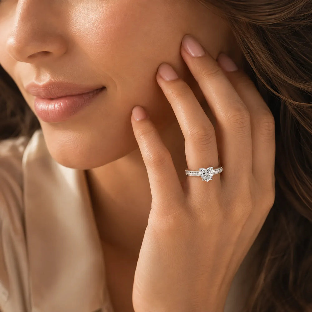 Vintage-Inspired Solitaire Ring with Accent Stones