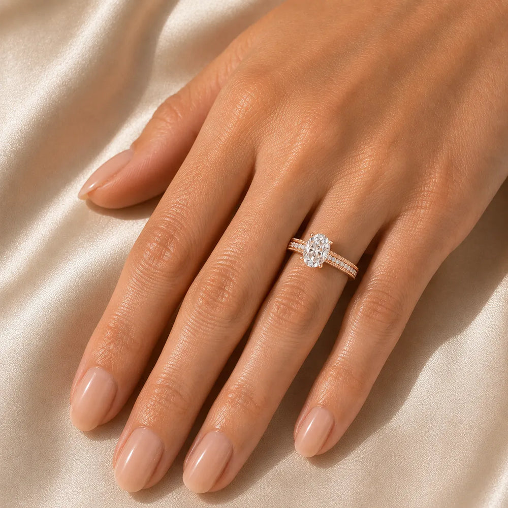 Vintage-Inspired Solitaire Ring with Accent Stones