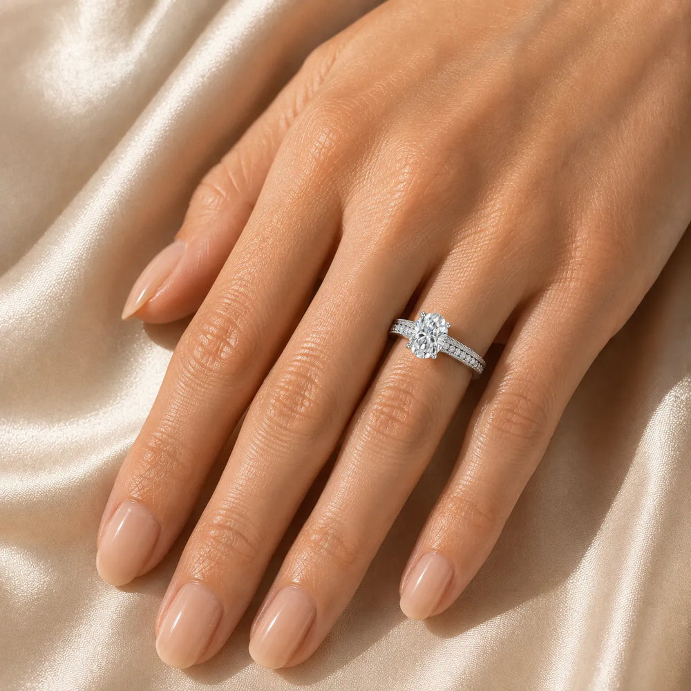 Vintage-Inspired Solitaire Ring with Accent Stones