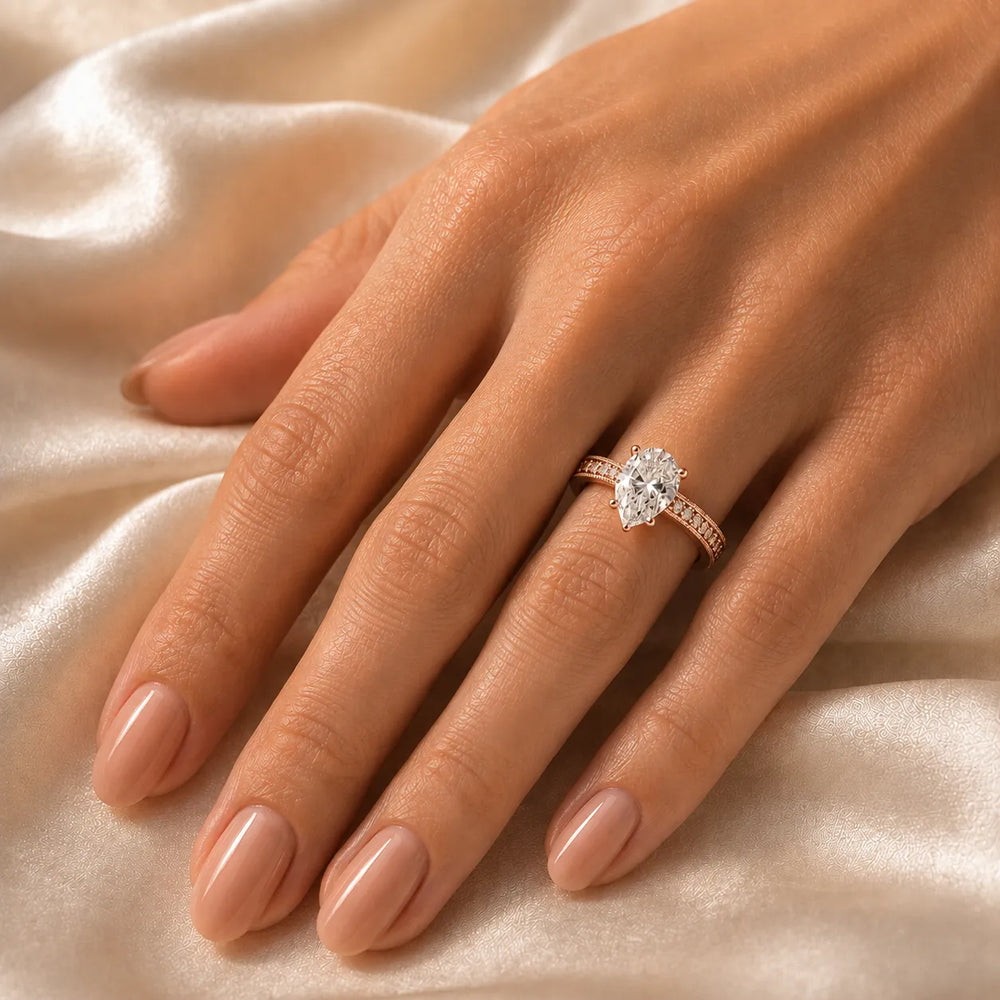 Vintage-Inspired Solitaire Ring with Accent Stones