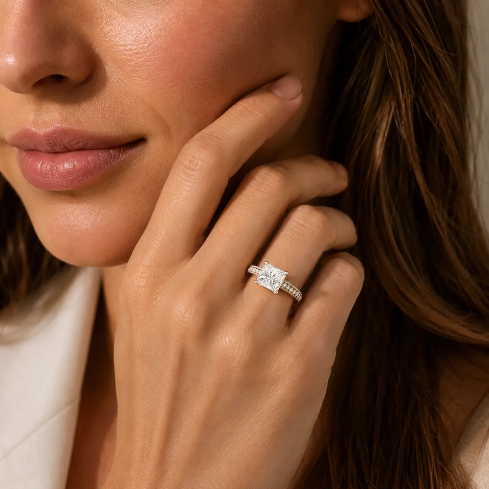 Vintage-Inspired Solitaire Ring with Accent Stones