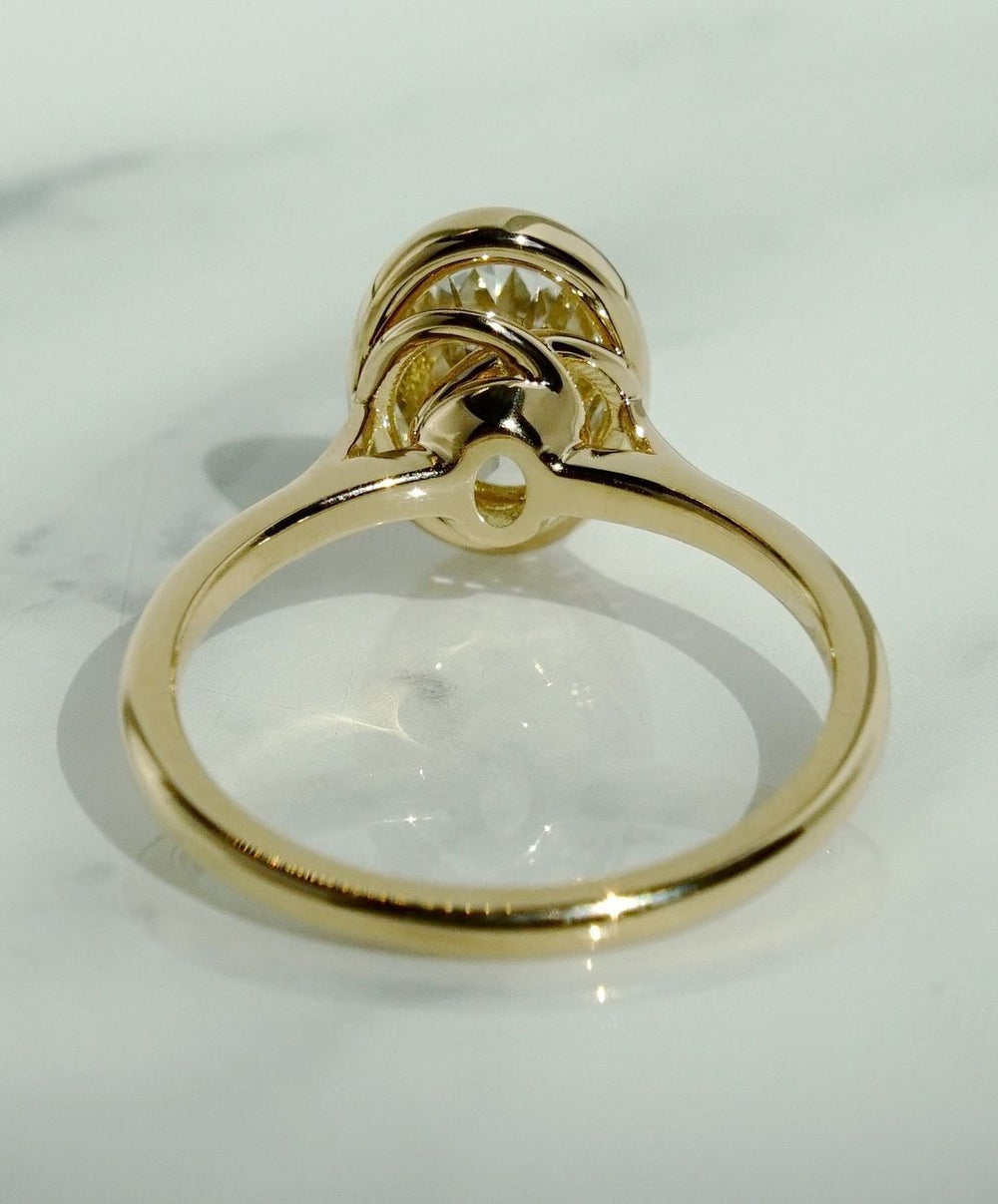 Bezel Set Oval Cut Labgrown Engagement Ring