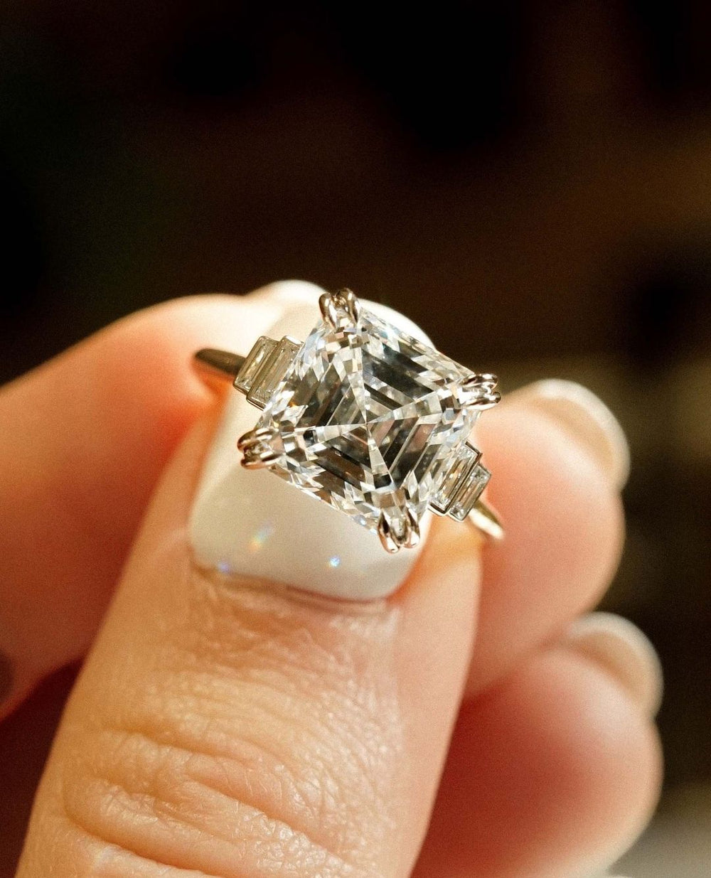 Asscher Cut Labgrown Engagement Ring