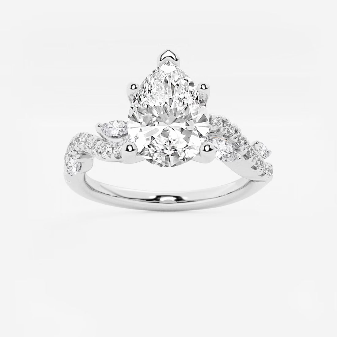 Bella 1 1/8 ctw Pear Lab Grown Diamond Marquise Vine Engagement Ring