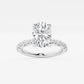 Eleanor 2 1/2 ctw Oval Lab Grown Diamond Station Engagement Ring