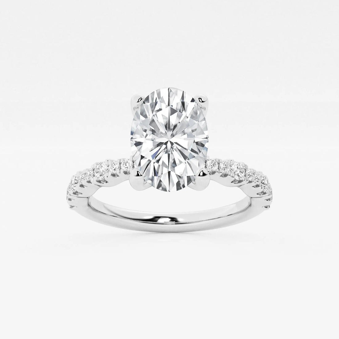Eleanor 2 1/2 ctw Oval Lab Grown Diamond Station Engagement Ring