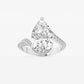 Rebecca 3 1/2 ctw Pear Lab Grown Diamond Twisted Bypass Side Stone Engagement Ring