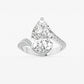 Rebecca 3 1/2 ctw Pear Lab Grown Diamond Twisted Bypass Side Stone Engagement Ring