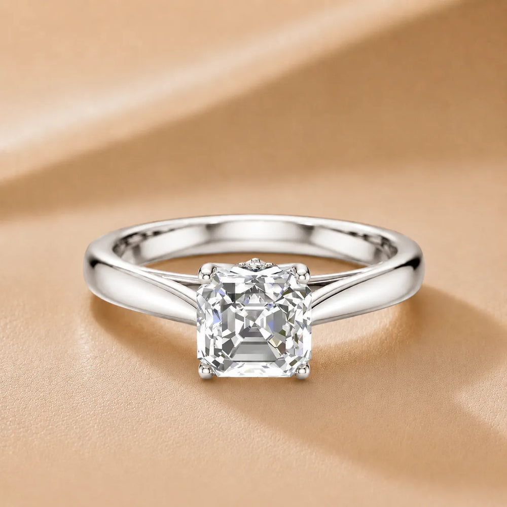 Elegant Solitaire Ring with Tapered