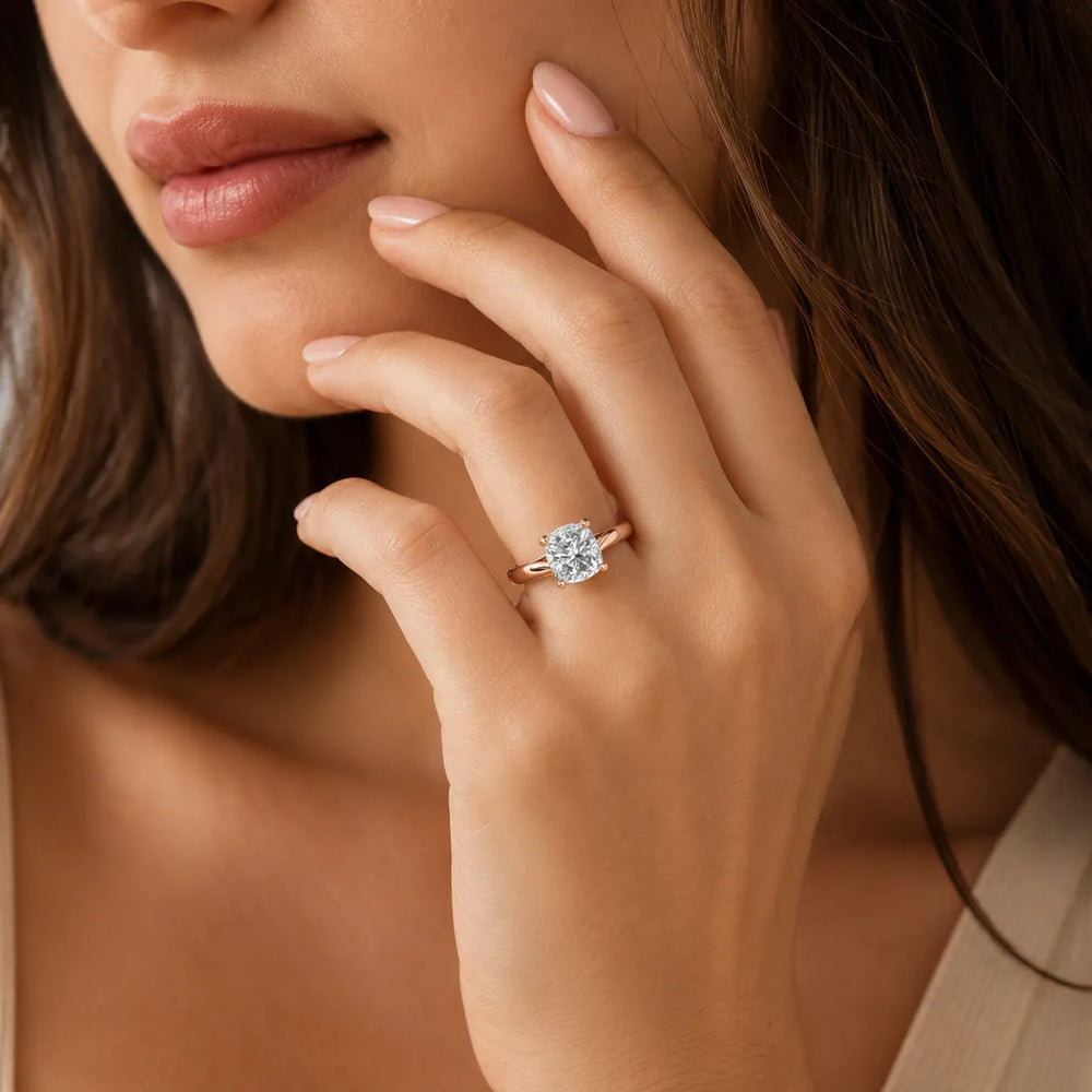 Elegant Solitaire Ring with Tapered