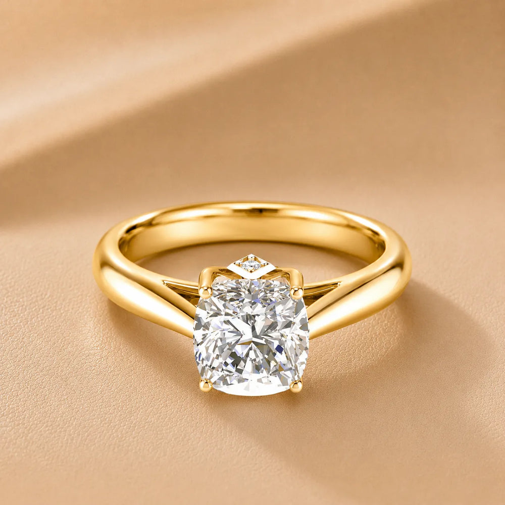 Elegant Solitaire Ring with Tapered