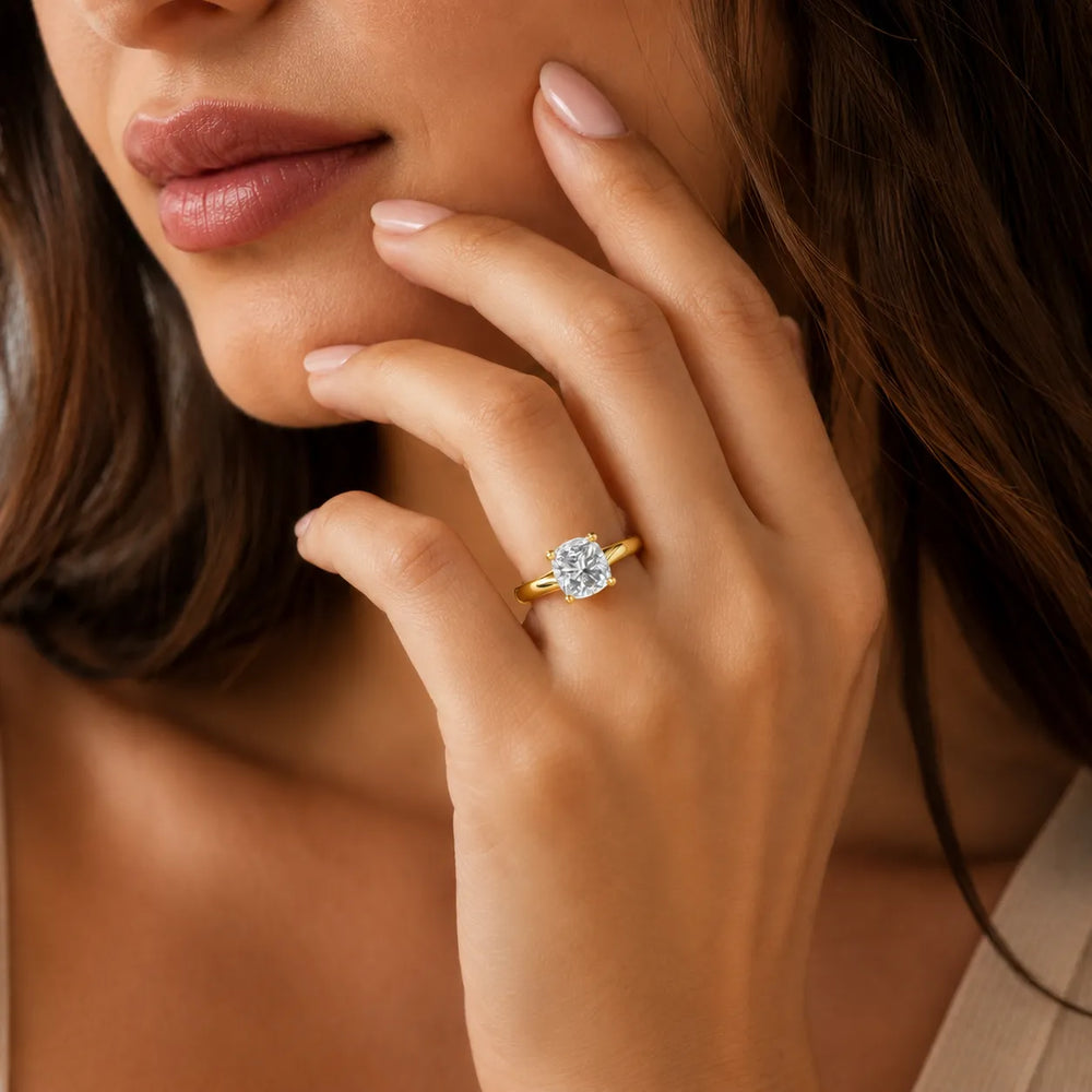Elegant Solitaire Ring with Tapered