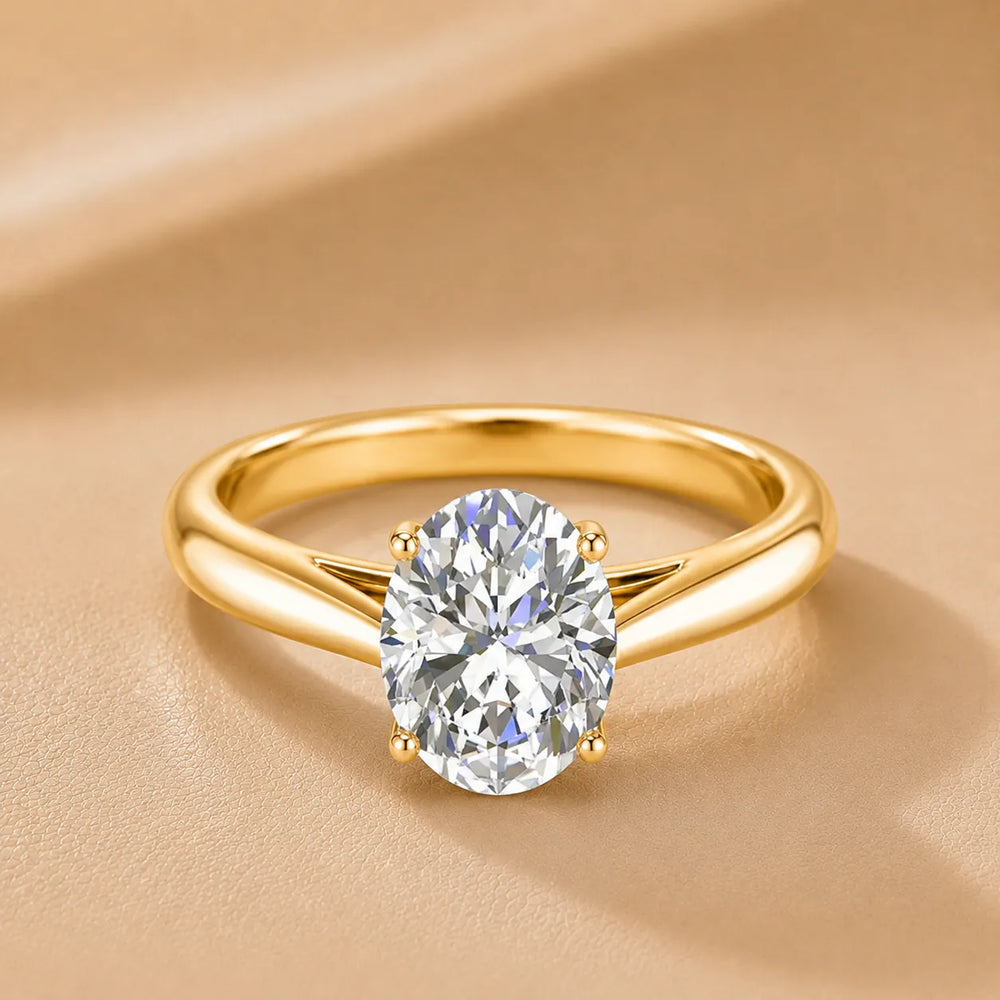 Elegant Solitaire Ring with Tapered