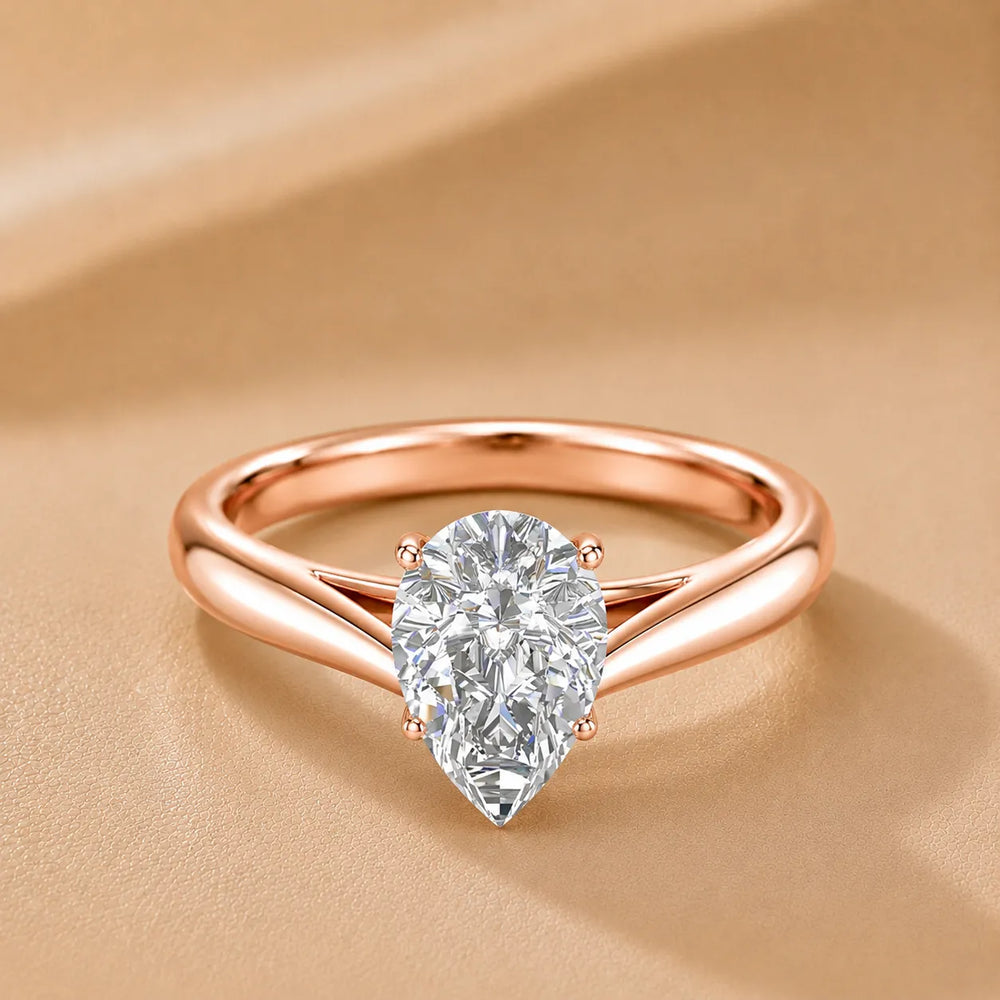 Elegant Solitaire Ring with Tapered
