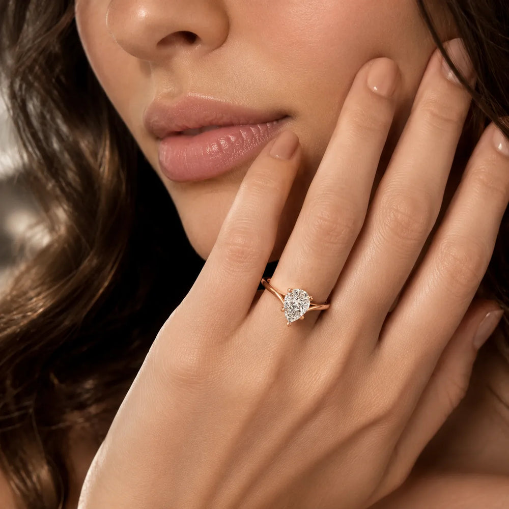 Elegant Solitaire Ring with Tapered