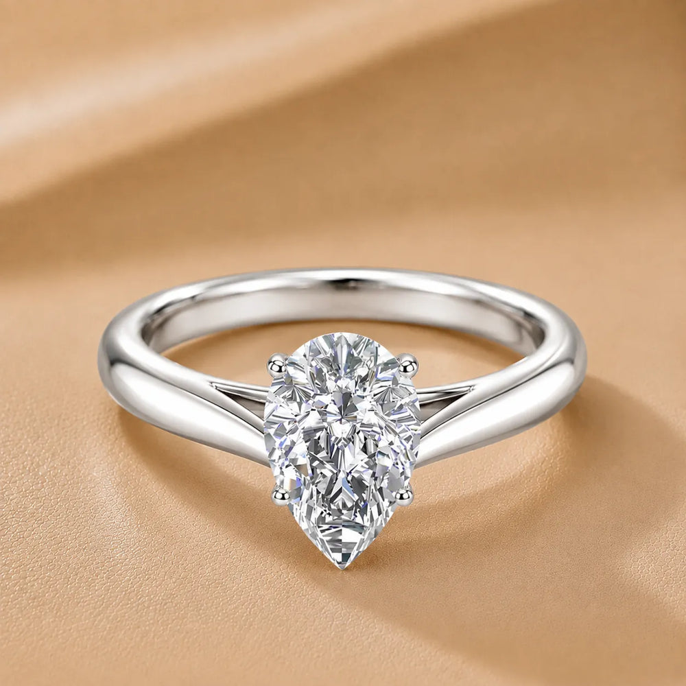 Elegant Solitaire Ring with Tapered